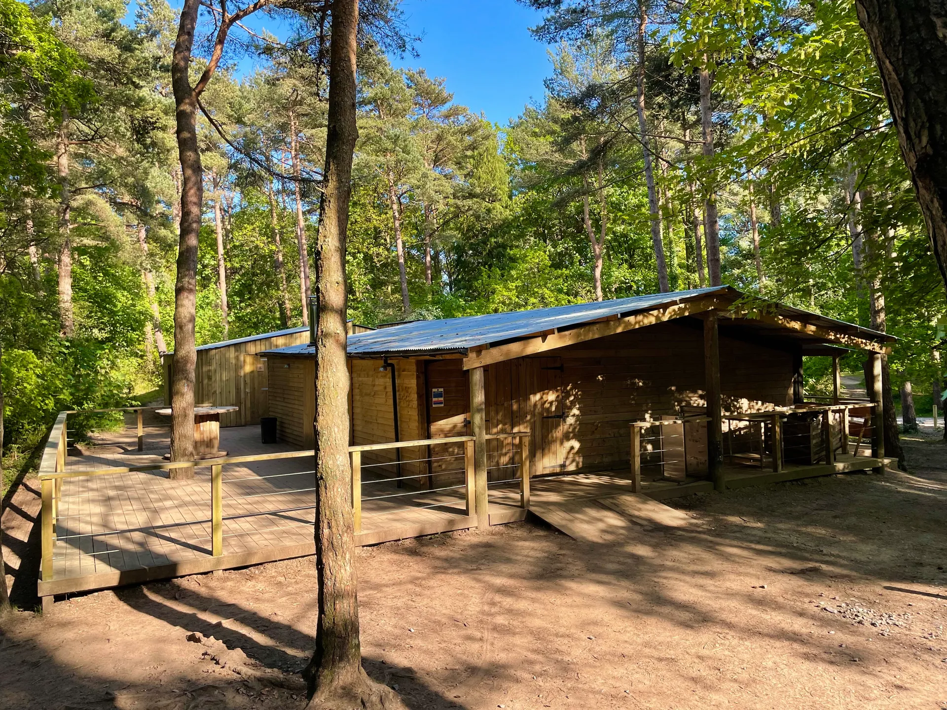 Barn set up for reception dining