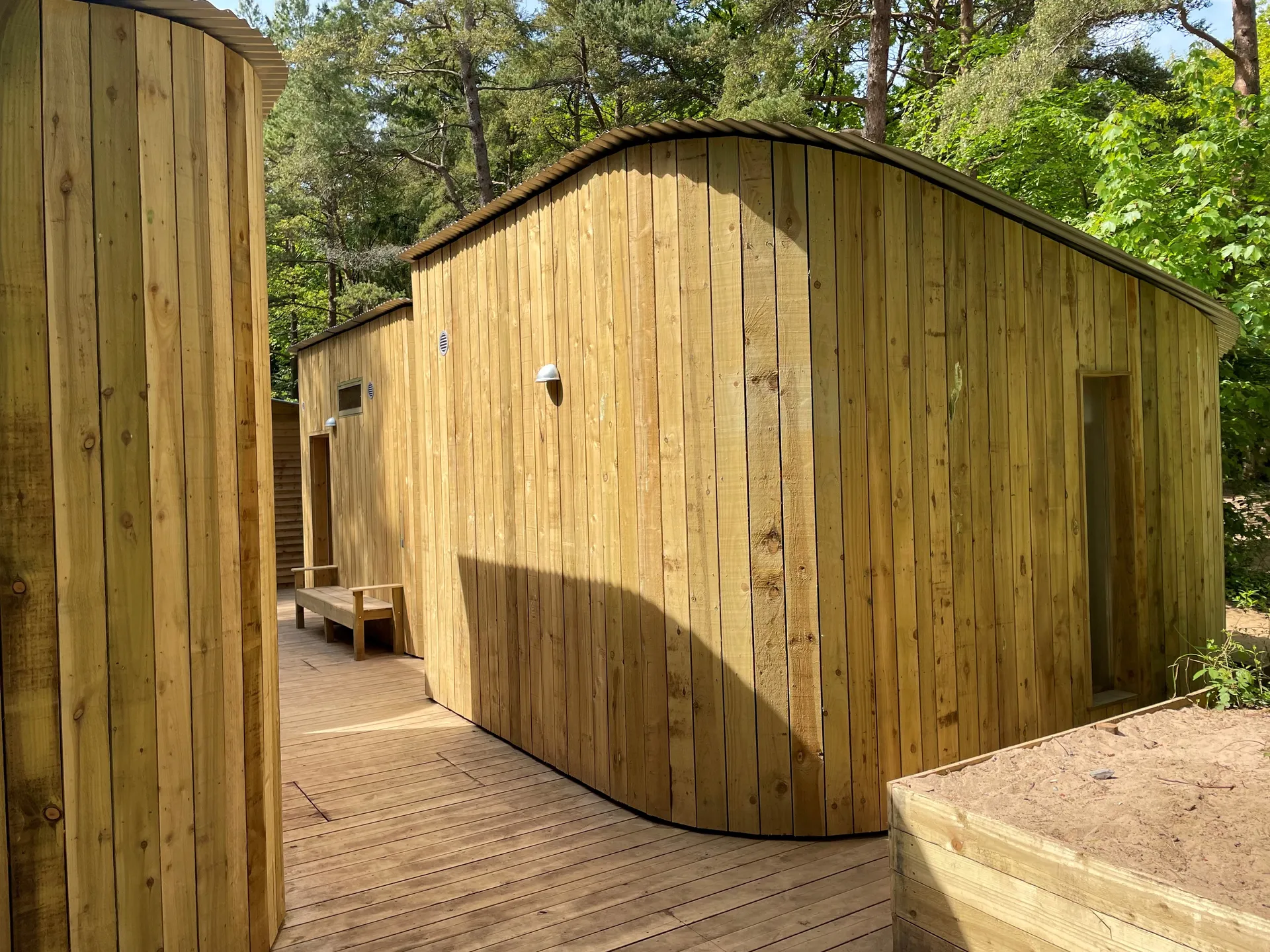 Modern shower facilities at the campsite