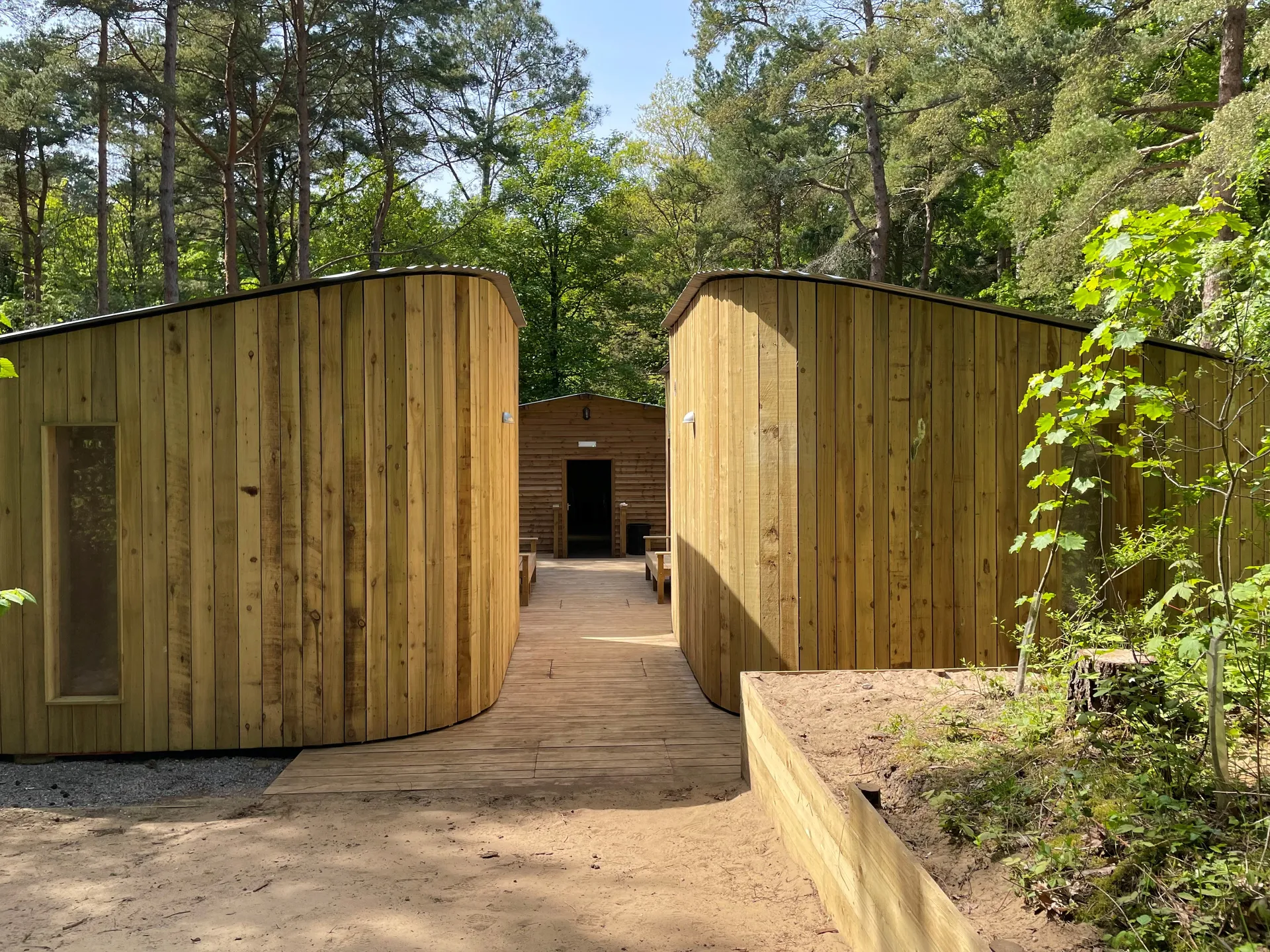 Exterior of campsite shower facilities