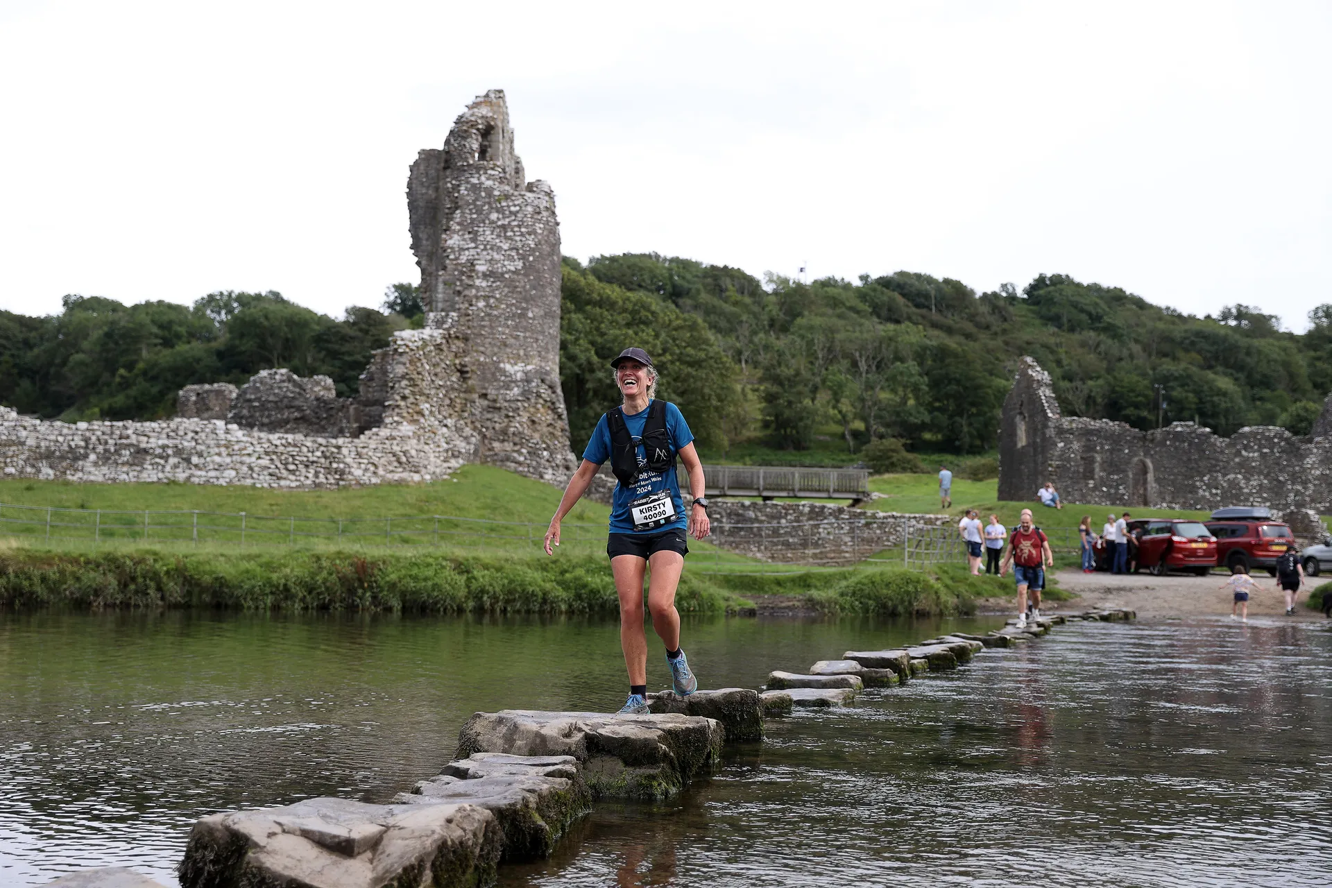 Supporters and runners at race hub