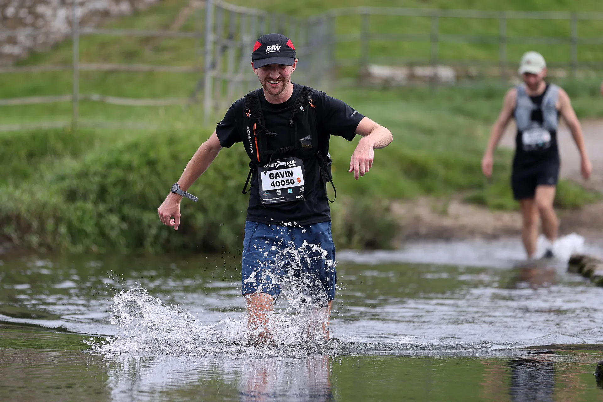Runners and supporters at a festive trail race