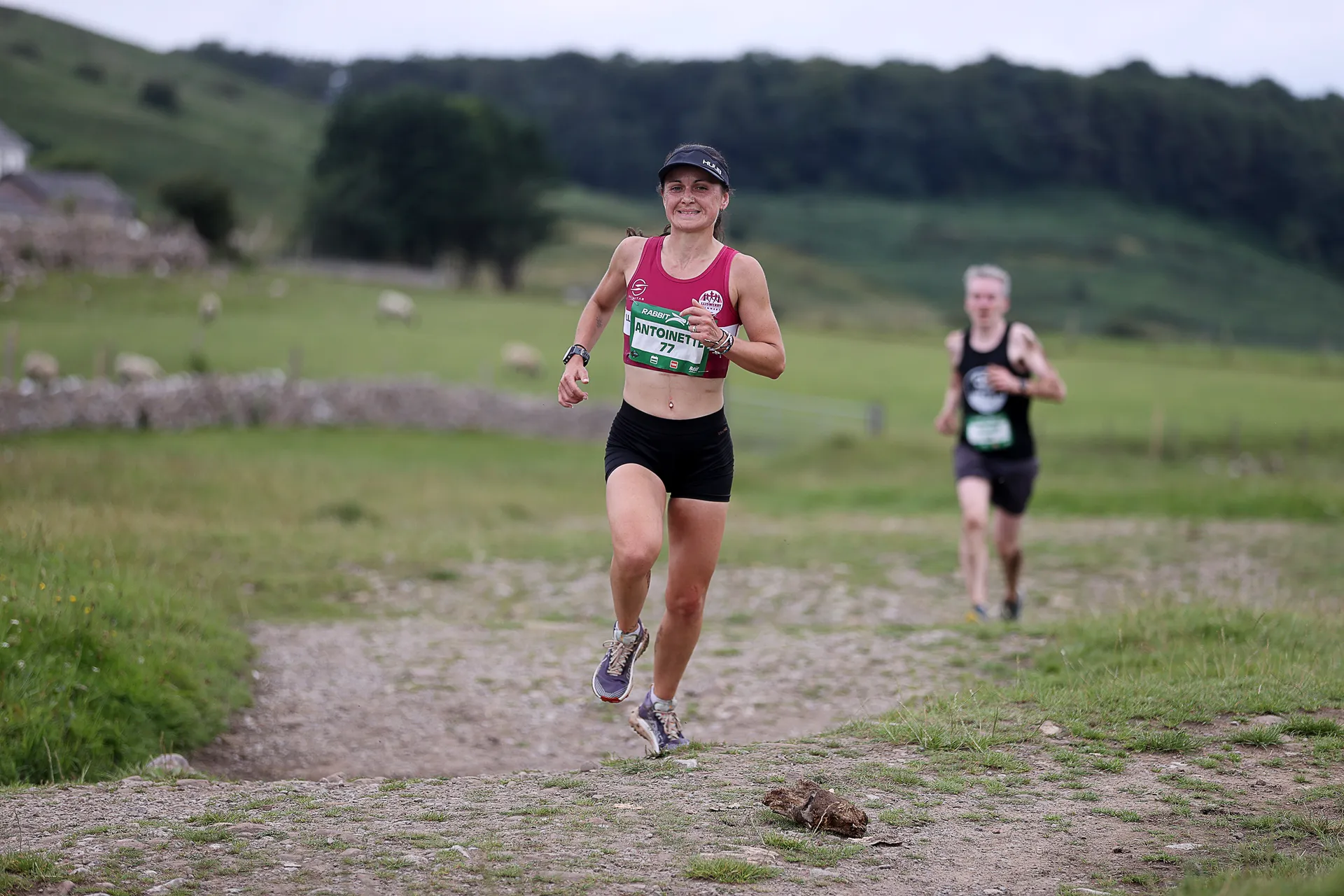 Participants gathering for a festive trail race